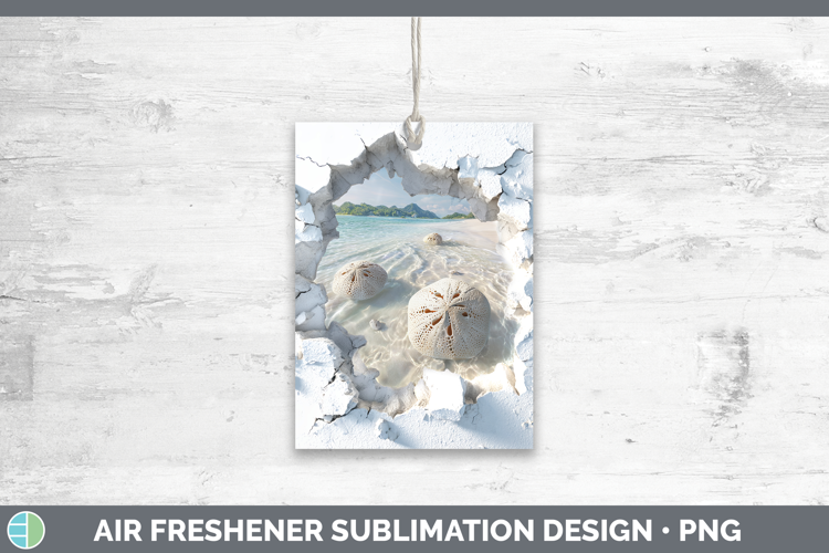 Sand Dollar Sea 3D Hole Air Freshener Sublimation Design