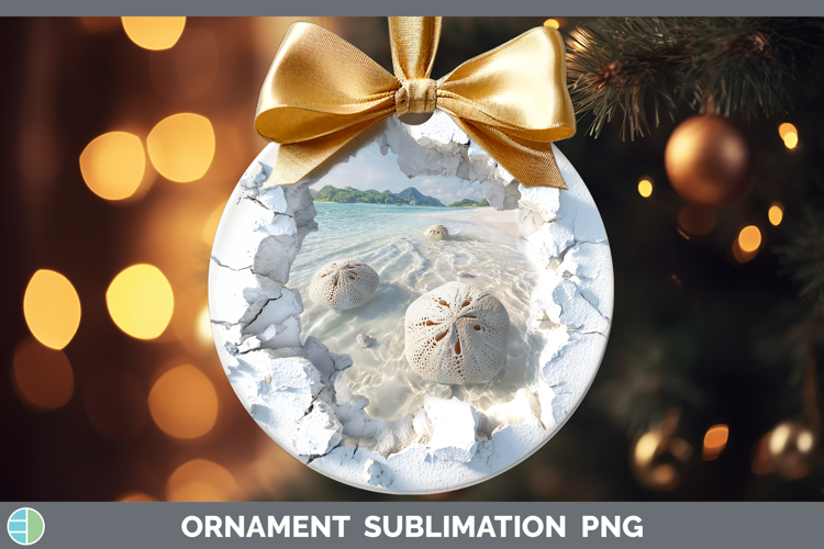 Sand Dollar Sea 3D Hole Ornament Sublimation Design