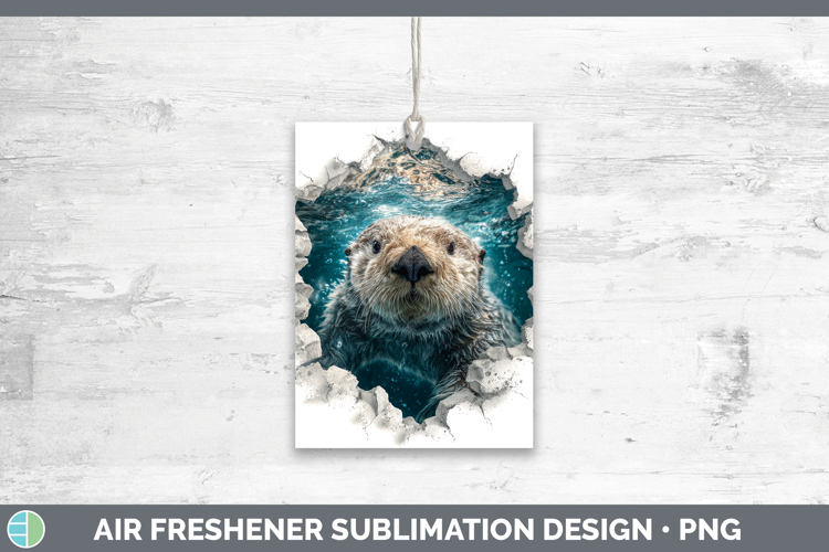Sea Otter Sea 3D Hole Air Freshener Sublimation Design