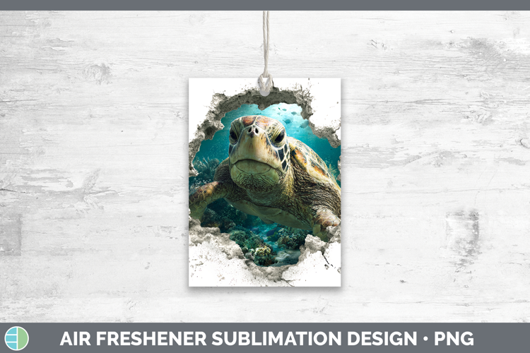 Sea turtle Sea 3D Hole Air Freshener Sublimation Design