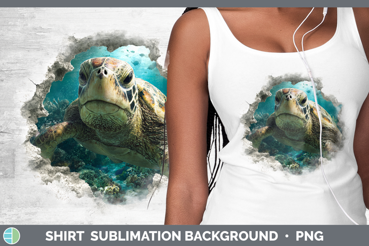 Sea turtle Sea 3D Hole Shirt Sublimation Design