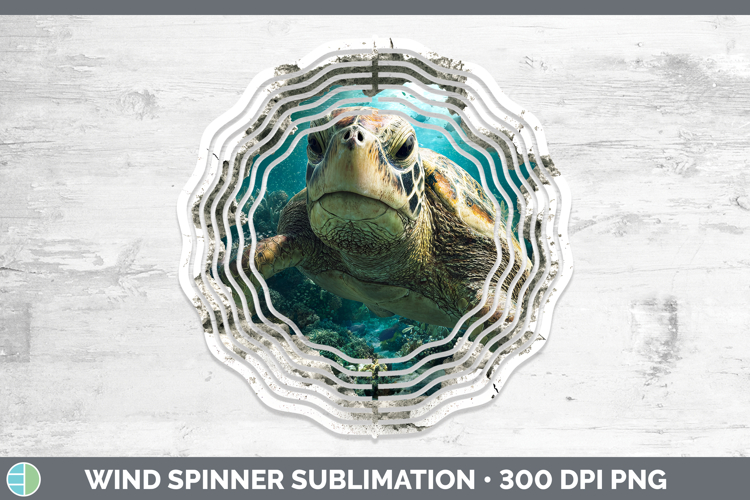 Sea turtle Sea 3D Hole Wind Spinner Sublimation Design