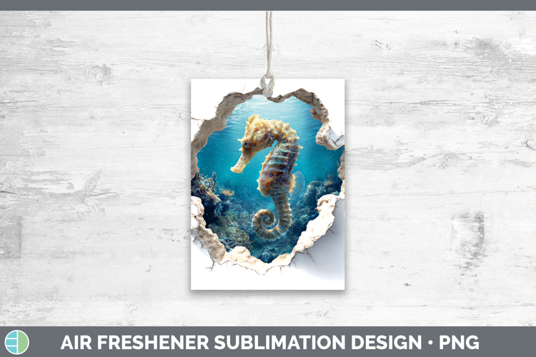Seahorse Sea 3D Hole Air Freshener Sublimation Design