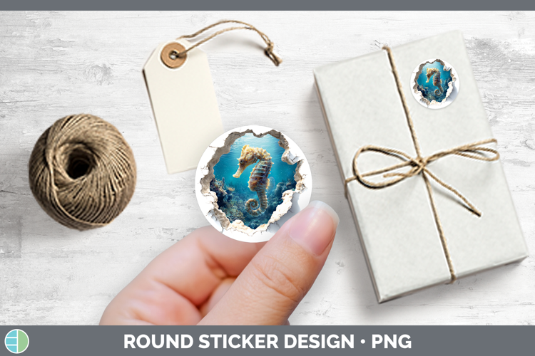 Seahorse Sea 3D Hole Stickers Design