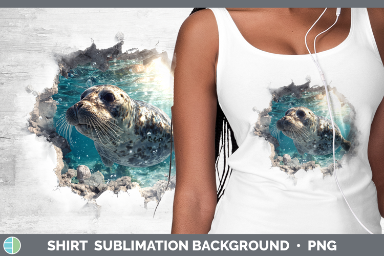 Seal Sea 3D Hole Shirt Sublimation Design
