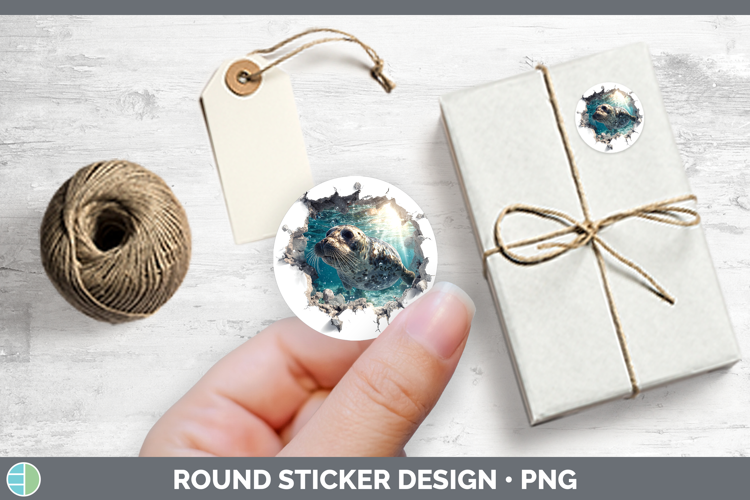 Seal Sea 3D Hole Stickers Design