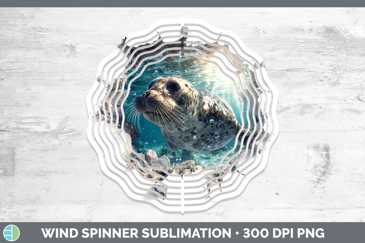 Seal Sea 3D Hole Wind Spinner Sublimation Design