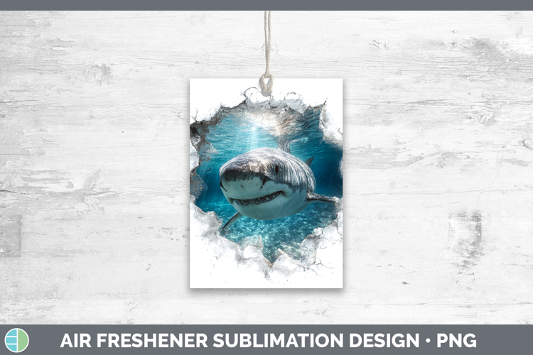 Shark Sea 3D Hole Air Freshener Sublimation Design