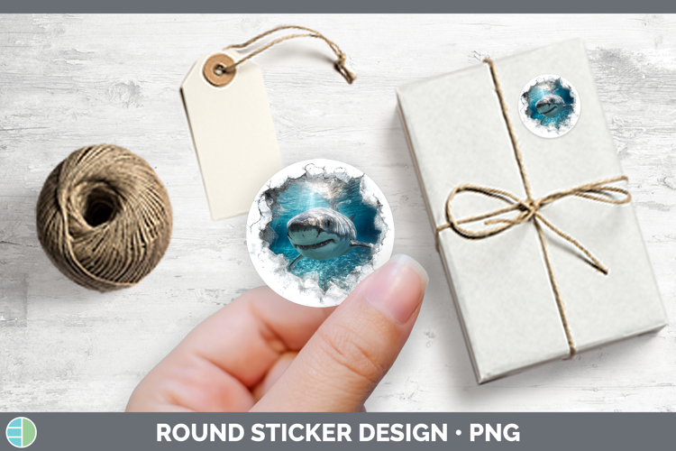 Shark Sea 3D Hole Stickers Design