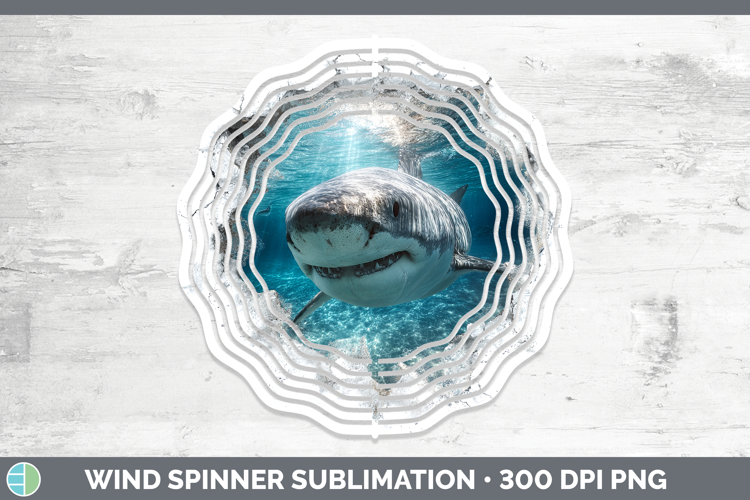 Shark Sea 3D Hole Wind Spinner Sublimation Design