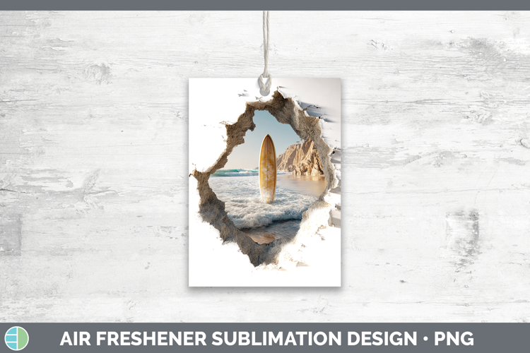 Surfboard Sea 3D Hole Air Freshener Sublimation Design