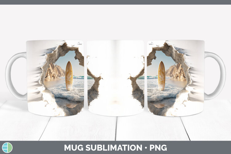 GorgeousSea 3D Hole Mug Wrap design.