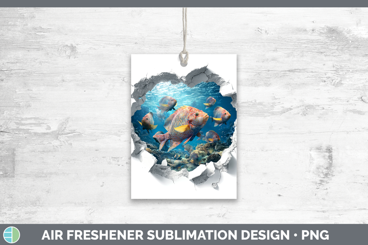 Tropical Fish Sea 3D Hole Air Freshener Sublimation Design
