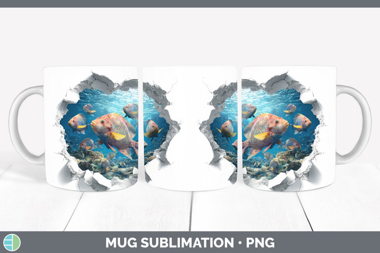GorgeousSea 3D Hole Mug Wrap design.