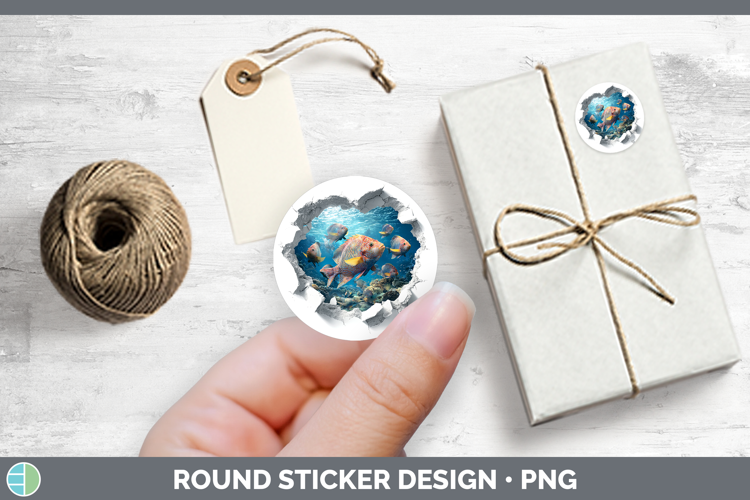 Tropical Fish Sea 3D Hole Stickers Design