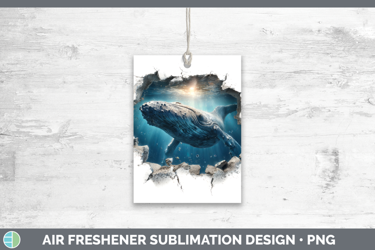 Whale Sea 3D Hole Air Freshener Sublimation Design