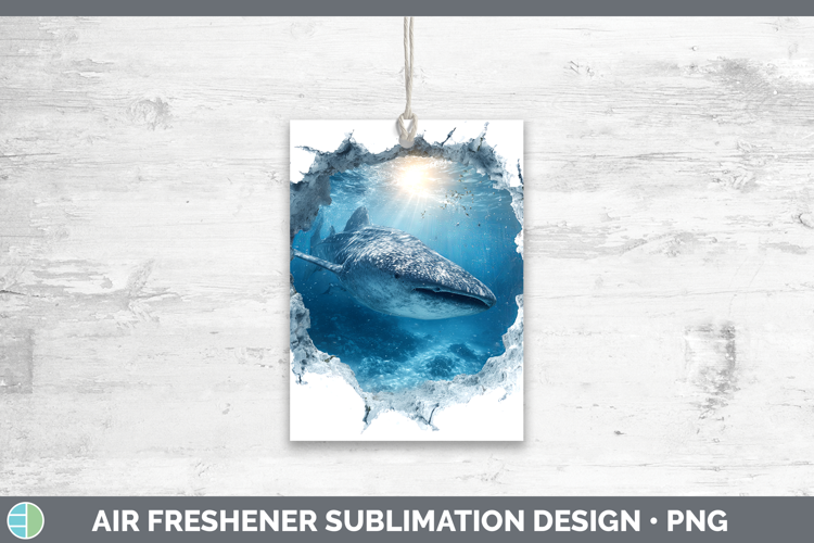 Whale Shark Sea 3D Hole Air Freshener Sublimation Design
