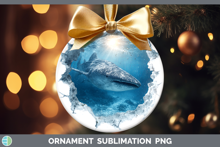 Whale Shark Sea 3D Hole Ornament Sublimation Design