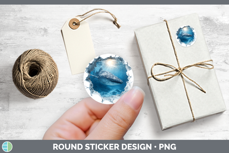 Whale Shark Sea 3D Hole Stickers Design