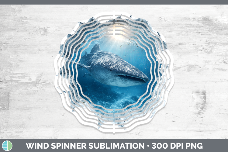 Whale Shark Sea 3D Hole Wind Spinner Sublimation Design