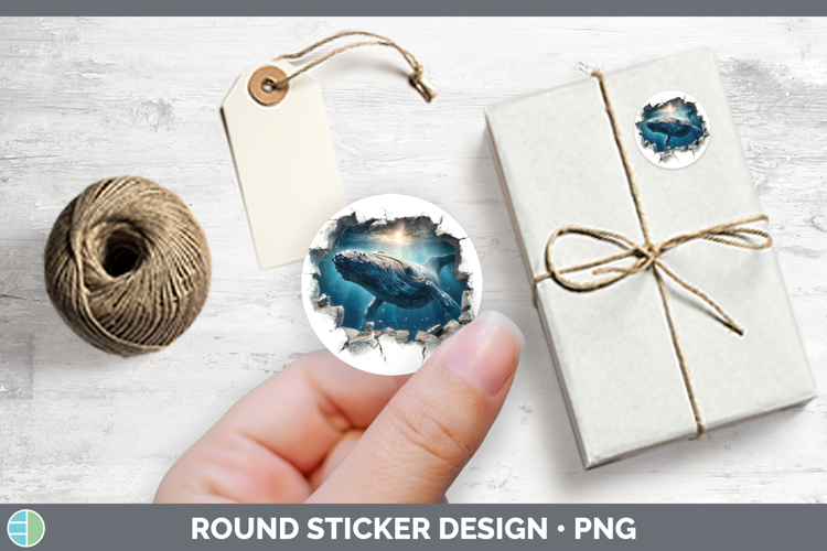 Whale Sea 3D Hole Stickers Design