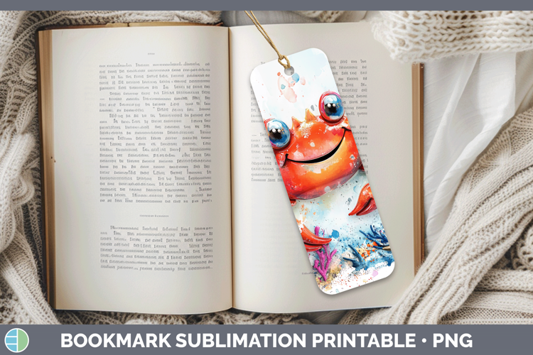 Sea Adorable Crab Bookmark Sublimation Printable Designs