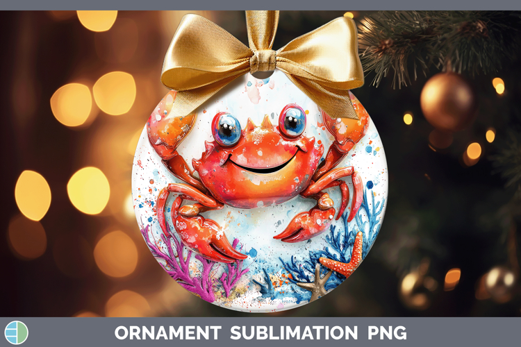 Sea Adorable Crab Ornament Sublimation Bauble Designs