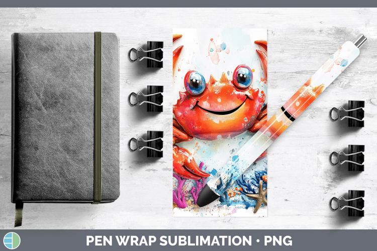 Sea Adorable Crab Pen Wrap Sublimation Pen Designs