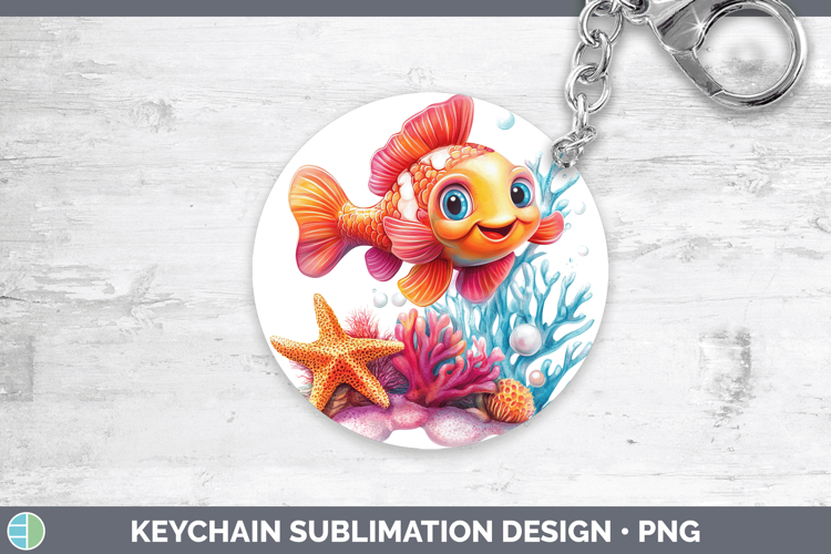 Sea Adorable Fish Keychain Sublimation Keyring Designs