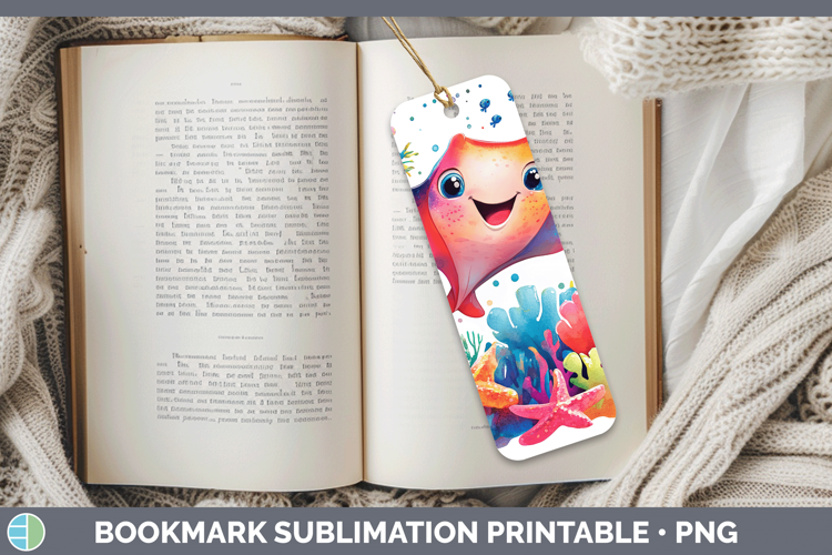 Sea Adorable Manta Ray Bookmark Sublimation Printable Design