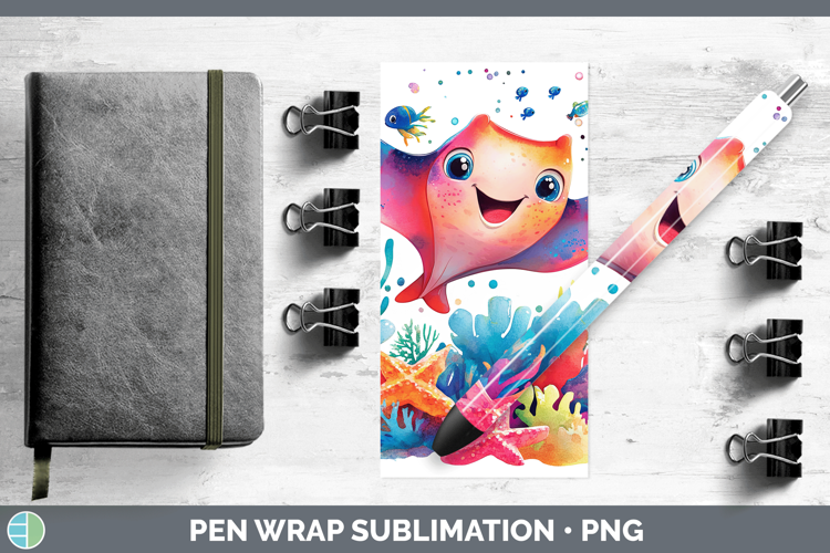 Sea Adorable Manta Ray Pen Wrap Sublimation Pen Designs