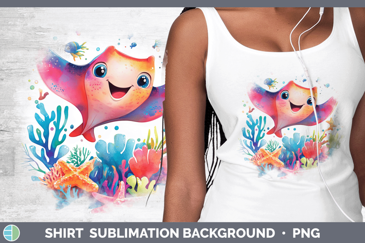 Sea Adorable Manta Ray Shirt Sublimation Sublimation Backgro