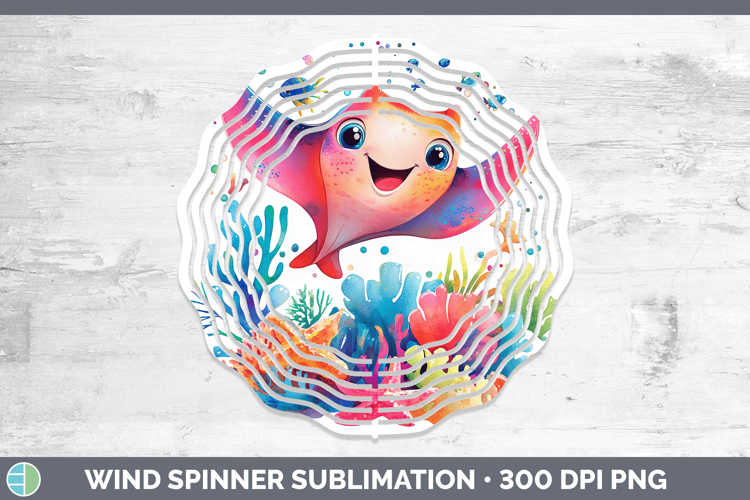 Sea Adorable Manta Ray Wind Spinner Sublimation Spinner Desi