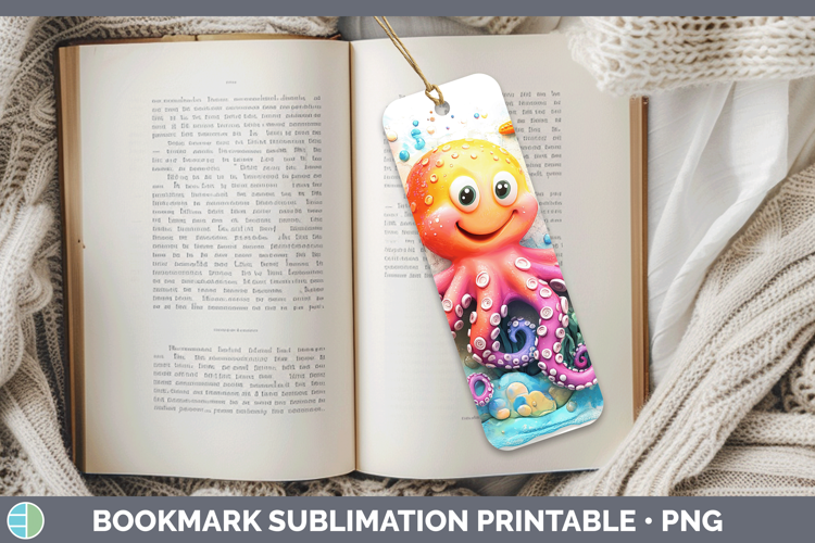 Sea Adorable Octopus Bookmark Sublimation Printable Designs