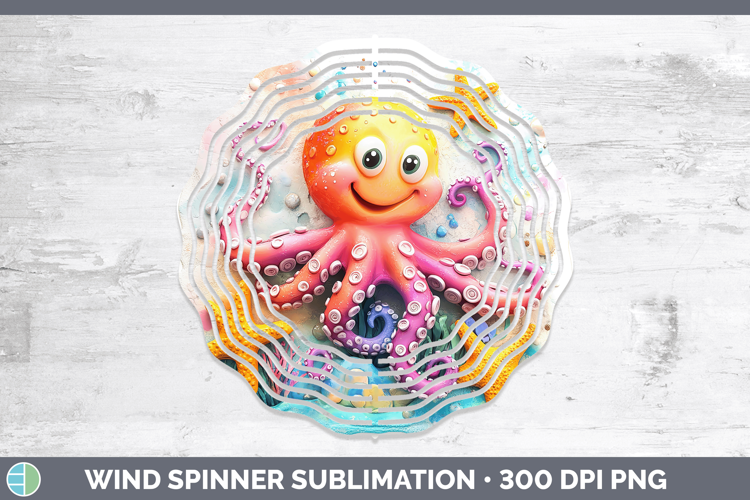Sea Adorable Octopus Wind Spinner Sublimation Spinner Design