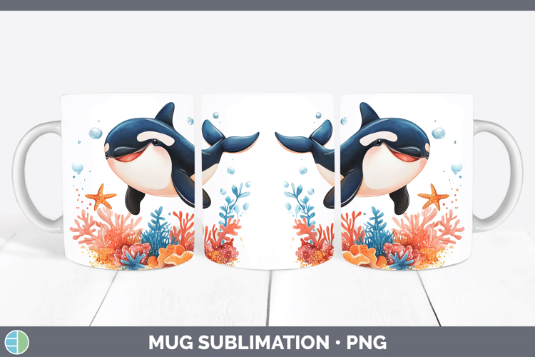 Sea Adorable Orca Mug Wrap Sublimation Coffee Cup Designs