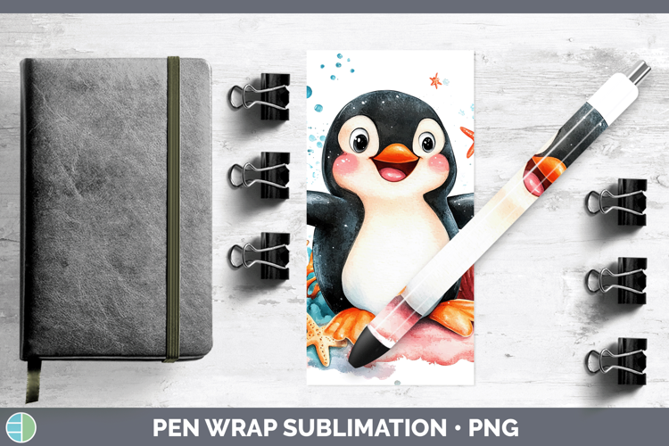 Sea Adorable Penguin Pen Wrap Sublimation Pen Designs