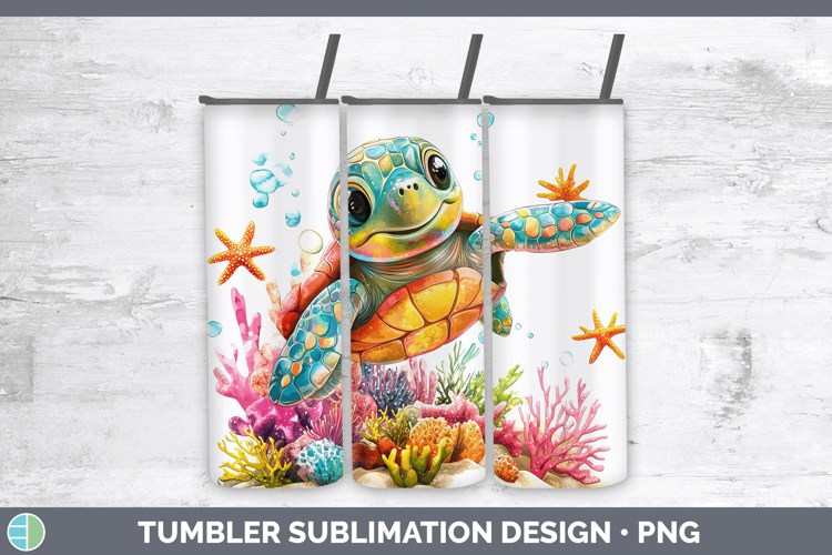 Sea Adorable Sea turtle Tumbler Sublimation 20 oz Skinny Tum