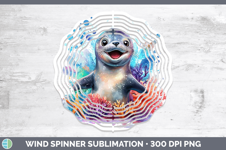 Sea Adorable Seal Wind Spinner Sublimation Spinner Designs