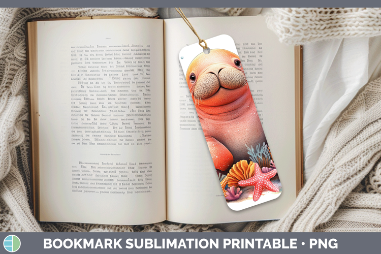 Sea Adorable Walrus Bookmark Sublimation Printable Designs