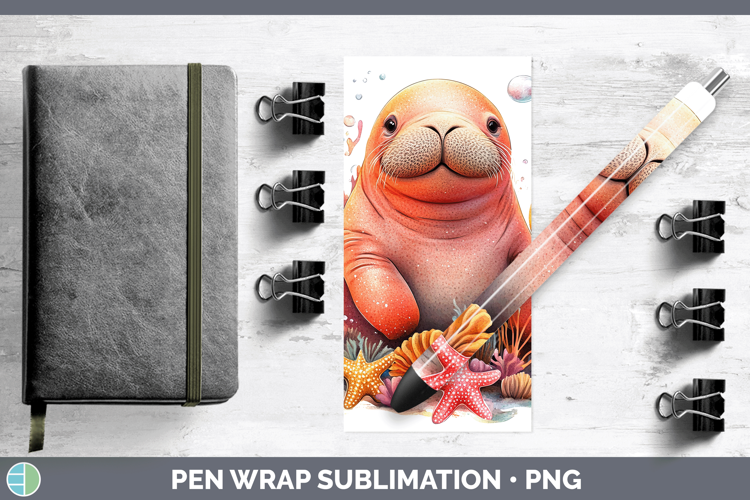 Sea Adorable Walrus Pen Wrap Sublimation Pen Designs