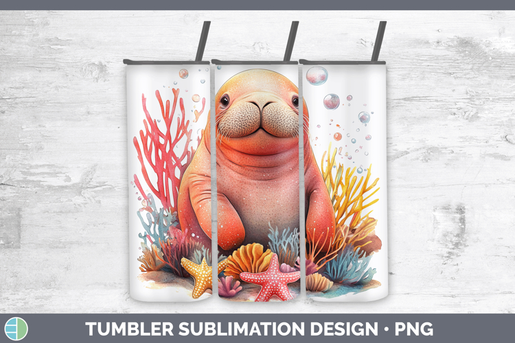 Sea Adorable Walrus Tumbler Sublimation 20 oz Skinny Tumbler