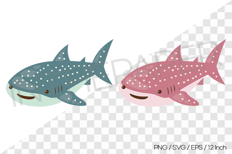 Blue and Pink Humpback Whale Vector Clipart Illustration Sea
