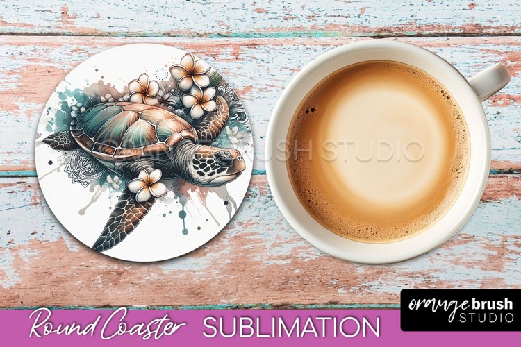 Sea Animals Coaster Sublimation - Beach Round Coaster PNG