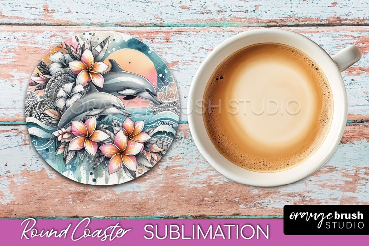 Sea Animals Coaster Sublimation - Beach Round Coaster PNG