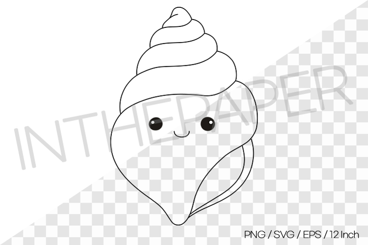 Sea Snail Outline Coloring Page Clipart SVG EPS PNG Animal