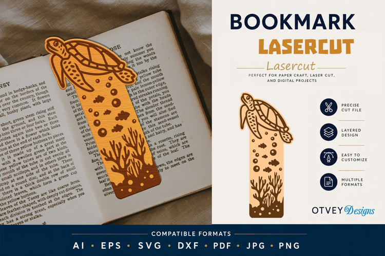 Sea Animals Bookmark Lasercut