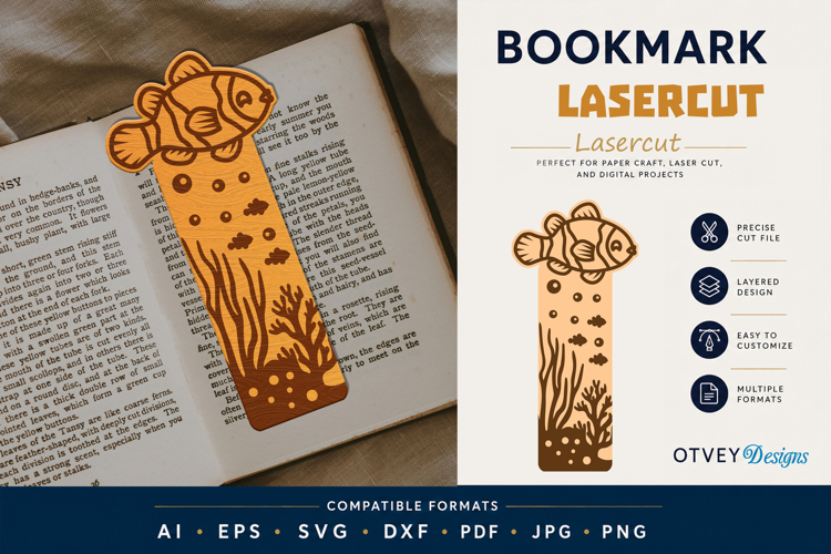 Sea Animals Bookmark Lasercut