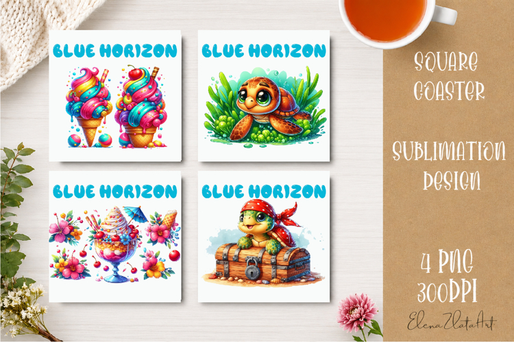 Beach Coaster Sublimation. Sea Coaster Design