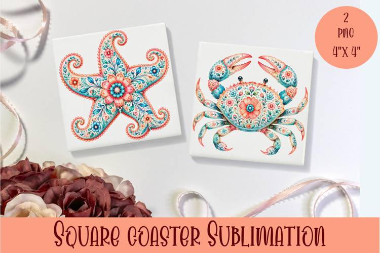 Beach Coaster Sublimation. Sea Coaster Design